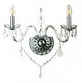 Επιτοίχιο φωτιστικό από διάφανο γυαλί και κρύσταλλα 2XE14 D:35cm (43391-2-CLEAR)