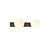 Επιτοίχιο φωτιστικό από μαύρο μέταλλο και λευκή οπαλίνα 2XG9 D:40cm (43422-2)