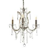 Κρεμαστό φωτιστικό από οξυντέ μέταλλο γυαλί και κρύσταλλα 3XE14 D:52cm (5244-3-Οξυντέ)