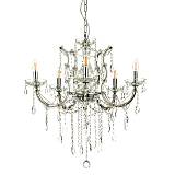 Κρεμαστό φωτιστικό από χρώμιο μέταλλο γυαλί και κρύσταλλα 6XE14 D:70cm (5244-6-Χρώμιο)
