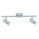 Επιτοίχιο σποτ από μέταλλο σε νίκελ ματ απόχρωση 2XGU10 D:40cm (9076-2Φ-Νίκελ Ματ)