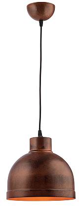 Φωτιστικό μονόφωτο αλουμίνιο χαλκός/πατίνα μαύρη Ε27 Φ23