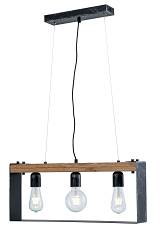 Φωτιστικό Πολύφωτο 3φ Ξύλο/Μέταλλο μαύρο/Πατίνα ασημί Ε27