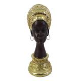 AFRICAN QUEEN DECO ΠΡΟΣΩΠΟ POLYRESIN ΧΡΥΣΟ ΜΑΥΡΟ 10x15xH26cm
