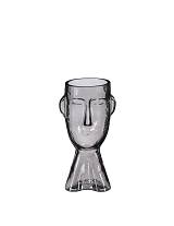 Βάζο γυαλ.γκρι FACE 12Χ4