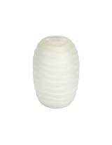 Βάζο οβάλ ματ  γυαλ.λευκό 15Χ22,5
