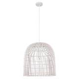 ΦΩΤΙΣΤΙΚΟ ΚΡΕΜΑΣΤΟ ΜΟΝΟΦΩΤΟ  Ε27 MAX 60W D500X500 RATTAN ΛΕΥΚΟ