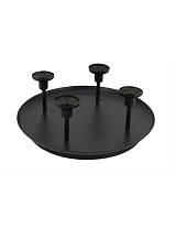 Κηροπήγιο Χ4 σε δίσκο μεταλ.μαύρο 33Χ12