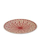 Πιάτο διακοσμ.κεραμ.χειροποίητο βαθύ 30εκ. Red palmet