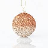 ΓΥΑΛΙΝΗ ΜΠΑΛΑ, ΔΙΧΡΩΜΗ ΚΑΦΕ, ΜΕ GLITTER, ΣΕΤ 4ΤΜΧ, 8cm