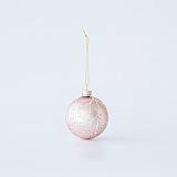 ΓΥΑΛΙΝΗ ΜΠΑΛΑ, ΡΟΖ ΜΕ ΛΕΥΚΑ ΣΧΕΔΙΑ, ΣΕΤ 4ΤΜΧ, 10cm