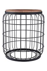 TBH-07 BK ΤΡΑΠΕΖΑΚΙ ΜΑΥΡΟ ΚΙΟΥΡΤΟΣ ΠΛΕΓΜΑ ΜΕ ΞΥΛΟ