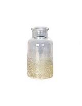 Βάζο μπουκάλι γκρι/χρυσό 10Χ20