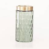ΓΥΑΛΙΝΟ ΒΑΖΟ, ΠΡΑΣΙΝΟ, ΜΕ ΧΡΥΣΟ, 10x11x22cm