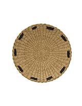 Πιατέλα ψάθινη τοίχου φυσική με μαύρο τελείωμα Φ35Χ4