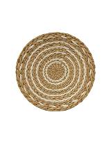 Πιατέλα ψάθινη τοίχου σχ.λευκή ρίγα Φ25Χ4