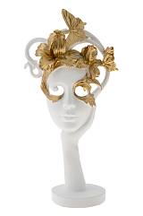 ΔΙΚΟΣΜΗΤΙΚΗ ΦΙΓΟΥΡΑ ΜΑΣΚΑ ΠΡΟΣΩΠΟ ΛΕΥΚΗ ΧΡΥΣΗ. 15,5Χ9Χ29,7ΕΚ