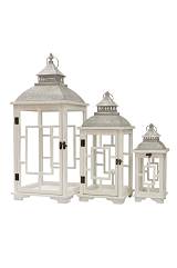 ΣΕΤ ΤΡΙΑ ΦΑΝΑΡΙΑ ΛΕΥΚΑ ΜΕ ΓΚΡΙ ΚΑΠΑΚΙ ΜΕΤΑΛΛΙΚΟ.ΜΕΓΕΘΟΣ  31Χ31Χ75ΕΚ ΚΑΙ 24Χ24Χ58ΕΚ ΚΑΙ 16,5Χ16,5Χ39Ε