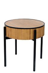 ΤΡΑΠΕΖΙ ΣΤΡΟΓΓΥΛΟ ΚΑΦΕ ΜΕ ΜΑΥΡΑ ΠΟΔΙΑ 62Χ62Χ59ΕΚ