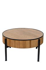 ΤΡΑΠΕΖΙ ΣΤΡΟΓΓΥΛΟ ΚΑΦΕ ΜΕ ΜΑΥΡΑ ΠΟΔΙΑ 80Χ80Χ44ΕΚΕΚ