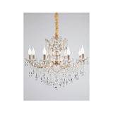 Inlight Κρεμαστό φωτιστικό από χρυσό μέταλλο γυαλί και κρύσταλλα 8XE14 D:80cm (5244-8-Χρυσό)