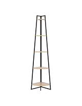 Ραφιέρα γωνιακή μεταλ./ξύλινα ράφια 35x35x180cm