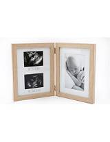 Κορνίζα "SCAN/NEWBORN"ξύλινη διπλή 35x22,5cm