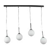 Κρεμαστό φωτιστικό από χρώμιο μέταλλο και λευκή οπαλίνα 4XG9 D:80cm (4515-4 ΡΑΓΑ)