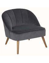 Πολυθρόνα γκρι με ξύλινα πόδια 78x72x71 cm