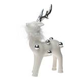 ΧΡΙΣΤΟΥΓΕΝΝΙΑΤΙΚΟΣ ΔΙΑΚΟΣΜΗΤΙΚΟΣ ΤΑΡΑΝΔΟΣ ΚΕΡΑΜΙΚΟΣ ΛΕΥΚΟΣ ΜΕ ΑΣΗΜΙ ΜΠΙΛΙΕΣ ΚΑΙ ΛΕΥΚΟ ΠΟΥΠΟΥΛΟ.ΔΙΑΣΤ