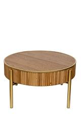 ΤΡΑΠΕΖΙ ΣΤΡΟΓΓΥΛΟ ΚΑΦΕ ΜΕ ΧΡΥΣΑ ΠΟΔΙΑ 80Χ80Χ44ΕΚ