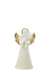 ΧΡΙΣΤΟΥΓΕΝΝΙΑΤΙΚΟΣ ΚΕΡΑΜΙΚΟΣ ΑΓΓΕΛΟΣ ΜΕ ΛΕΥΚΟ ΠΟΥΠΟΥΛΟ  ΛΕΥΚΟΣ ΧΡΥΣΟΣ 11,5Χ7,8Χ21,5ΕΚ