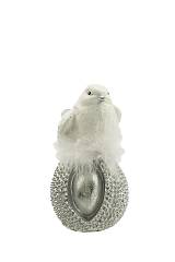 ΠΟΛΥΕΣΤΕΡΙΚΟ ΠΟΥΛΙ ΕΠΑΝΩ  ΣΕ ΒΕΛΑΝΙΔΙ ΑΣΗΜΙ ΛΕΥΚΟ ΜΕ ΛΕΥΚΟ ΠΟΥΠΟΥΛΟ 9Χ7,5Χ13ΕΚ