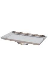 Πιατέλα μεταλ. Ασημί με πόδι 30Χ17,5Η3,5cm