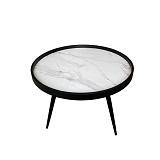 MARM COFFEE TABLE MDF ΛΕΥΚΟ ΜΕ PATTERN MDF ΜΑΥΡΟ 60x60x45 E1
