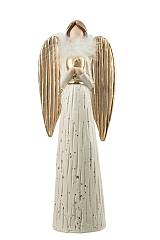 ΧΡΙΣΤΟΥΓΕΝΝΙΑΤΙΚΟΣ ΑΓΓΕΛΟΣ ΤΕΡΑΚΟΤΑ ΜΠΕΖ ΜΕ ΡΟΖ ΧΡΥΣΟ ΚΑΙ ΛΕΥΚΟ ΠΟΥΠΟΥΛΟ 14,5Χ8,5Χ37,5ΕΚ