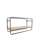 Ραφιέρα τοίχου μεταλ.ψάθα 50x17H26cm