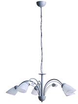 Φωτιστικό Πολύφωτο 5φ Μέταλλο ασημί/Γυαλί Ε14