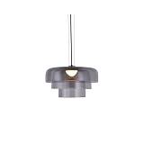 Inlight Κρεμαστό Φωτιστικό LED 12W 3CCT απο φιμέ γυαλί D:42x23cm (4068-Smoky)