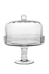 ΓΥΑΛΙΝΗ ΧΕΙΡΟΠΟΙΗΤΗ ΤΟΥΡΤΙΕΡΑ ΟΠΤΙΚ ΛΕΥΚΗ   ΜΕ ΠΟΔΙ 26,5Χ33εκ