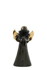 ΧΡΙΣΤΟΥΓΕΝΝΙΑΤΙΚΟΣ ΚΕΡΑΜΙΚΟΣ ΑΓΓΕΛΟΣ ΜΕ ΜΑΥΡΟ ΠΟΥΠΟΥΛΟ  ΜΑΥΡΟΣ ΧΡΥΣΟΣ 11,5Χ7,8Χ21,5ΕΚ