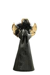 ΧΡΙΣΤΟΥΓΕΝΝΙΑΤΙΚΟΣ ΚΕΡΑΜΙΚΟΣ ΑΓΓΕΛΟΣ ΜΕ ΜΑΥΡΟ ΠΟΥΠΟΥΛΟ ΜΑΥΡΟΣ ΧΡΥΣΟΣ 13Χ8,7Χ26ΕΚ