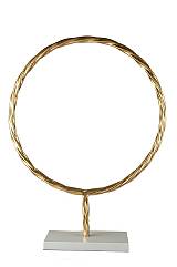 ΜΕΤΑΛΛΙΚΟΣ ΧΡΥΣΟΣ ΚΥΚΛΟΣ ΣΕ ΜΑΡΜΑΡΙΝΗ ΛΕΥΚΗ ΒΑΣΗ 30,5Χ8,3Χ43ΕΚ