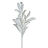 ΚΛΑΔΙ ΜΕ ΦΥΛΛΑ ΛΕΥΚΟ-ΑΣΗΜΙ GLITTER