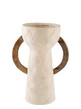 ΚΕΡΑΜΙΚΟ ΒΑΖΟ ΣΑΓΡΕ ΜΠΕΖ ΜΕ ΧΕΡΟΥΛΙΑ ΜΠΡΟΝΖΕ 18Χ16Χ32ΕΚ