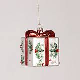 ΓΥΑΛΙΝO ΔΩΡΑΚΙ, ΜΕ ΚΟΚΚΙΝΗ ΚΟΡΔΕΛΑ ΚΑΙ ΓΚΙ, 7.2x8.5cm