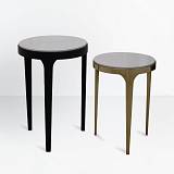 STICKS SIDE TABLE SET 2ΤΕΜ ΛΕΥΚΟ ΜΑΥΡΟ ΧΡΥΣΟ 37x37x54.5cm