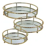 ΔΙΣΚΟΙ ΜΕΤΑΛΛΙΚΟI ΧΡΥΣΟ ΣΕΤ/3 ΣΤΡΟΓΓΥΛΟΙ ΜΕ ΚΑΘΡΕΦΤΗ ΣΤΡΟΓΓΥΛΟ ΧΕΡΟΥΛΙ - S:Φ27, M:Φ32, L:Φ37cm 4/ΚΙΒ