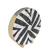 ΜΕΤΑΛΛΙΚΟ ΒΑΖΟ  ΧΡΥΣΟ/ΜΑΥΡΟ/ΛΕΥΚΟ ΑΣΠΡΟΜΑΥΡΕΣ ΓΡΑΜΜΕΣ - 30.5x31.8x8.9cm 4/KIB