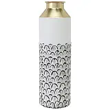 ΜΕΤΑΛΛΙΚΟ ΒΑΖΟ  ΧΡΥΣΟ/ΜΑΥΡΟ/ΛΕΥΚΟ   ΦΟΛΙΔΕΣ - φ17.8x68.6cm 4/KIB